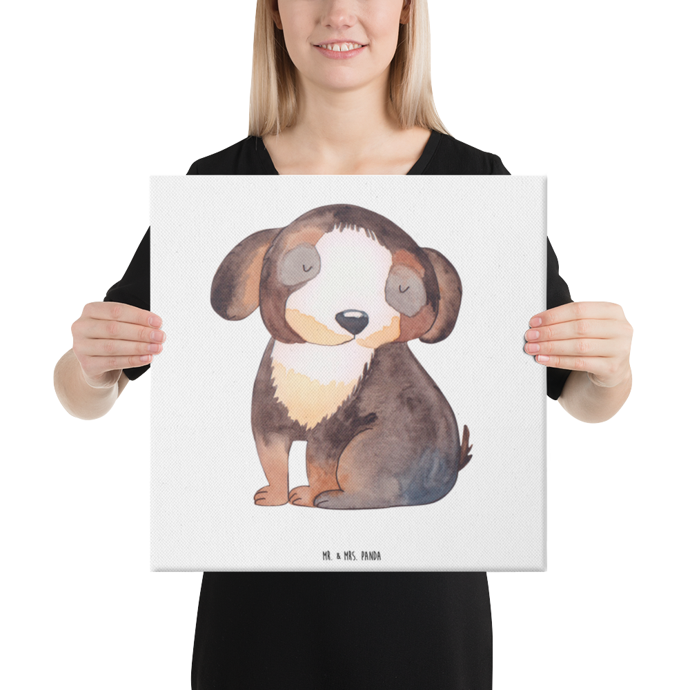 Leinwand Bild Hund entspannt Leinwand, Bild, Kunstdruck, Wanddeko, Dekoration, Hund, Hundemotiv, Haustier, Hunderasse, Tierliebhaber, Hundebesitzer, Sprüche, schwarzer Hund, Hundeliebe, Liebe, Hundeglück
