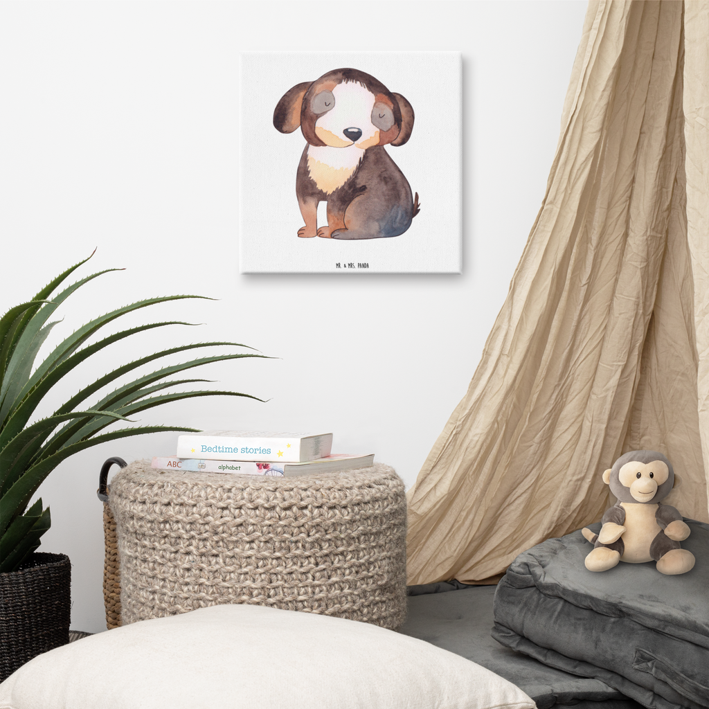 Leinwand Bild Hund entspannt Leinwand, Bild, Kunstdruck, Wanddeko, Dekoration, Hund, Hundemotiv, Haustier, Hunderasse, Tierliebhaber, Hundebesitzer, Sprüche, schwarzer Hund, Hundeliebe, Liebe, Hundeglück