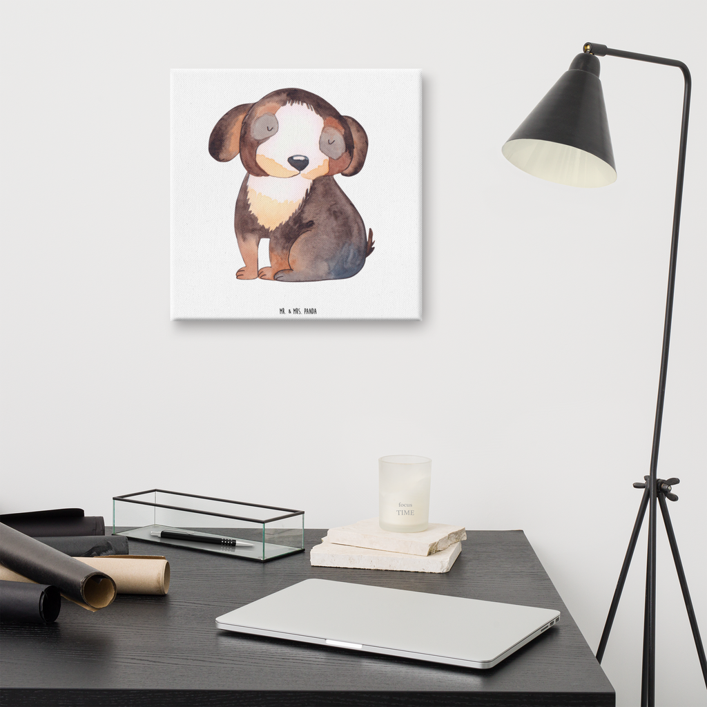 Leinwand Bild Hund entspannt Leinwand, Bild, Kunstdruck, Wanddeko, Dekoration, Hund, Hundemotiv, Haustier, Hunderasse, Tierliebhaber, Hundebesitzer, Sprüche, schwarzer Hund, Hundeliebe, Liebe, Hundeglück