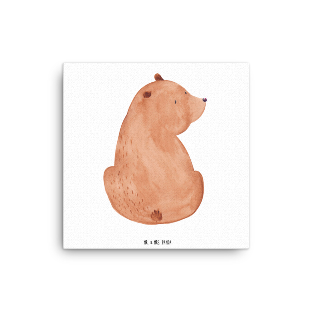 Leinwand Bild Bär Schulterblick Leinwand, Bild, Kunstdruck, Wanddeko, Dekoration, Bär, Teddy, Teddybär, Selbstachtung, Weltansicht, Motivation, Bären, Bärenliebe, Weisheit
