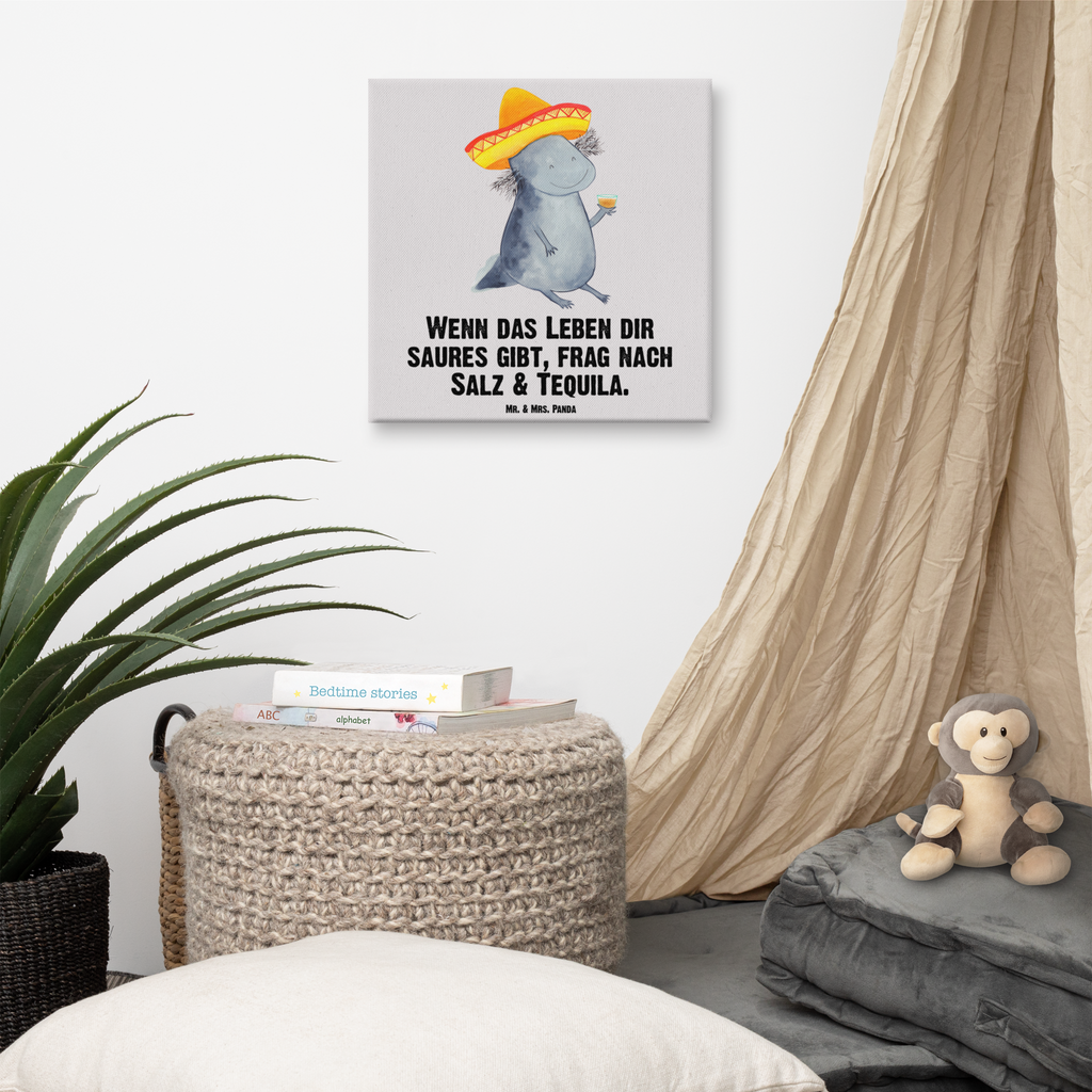 Leinwand Bild Axolotl Tequila Leinwand, Bild, Kunstdruck, Wanddeko, Dekoration, Axolotl, Molch, Mexico, Mexiko, Sombrero, Zitrone, Tequila, Motivation, Spruch, Schwanzlurch, Lurch, Lurche, Axolot, Feuerdrache, Feuersalamander