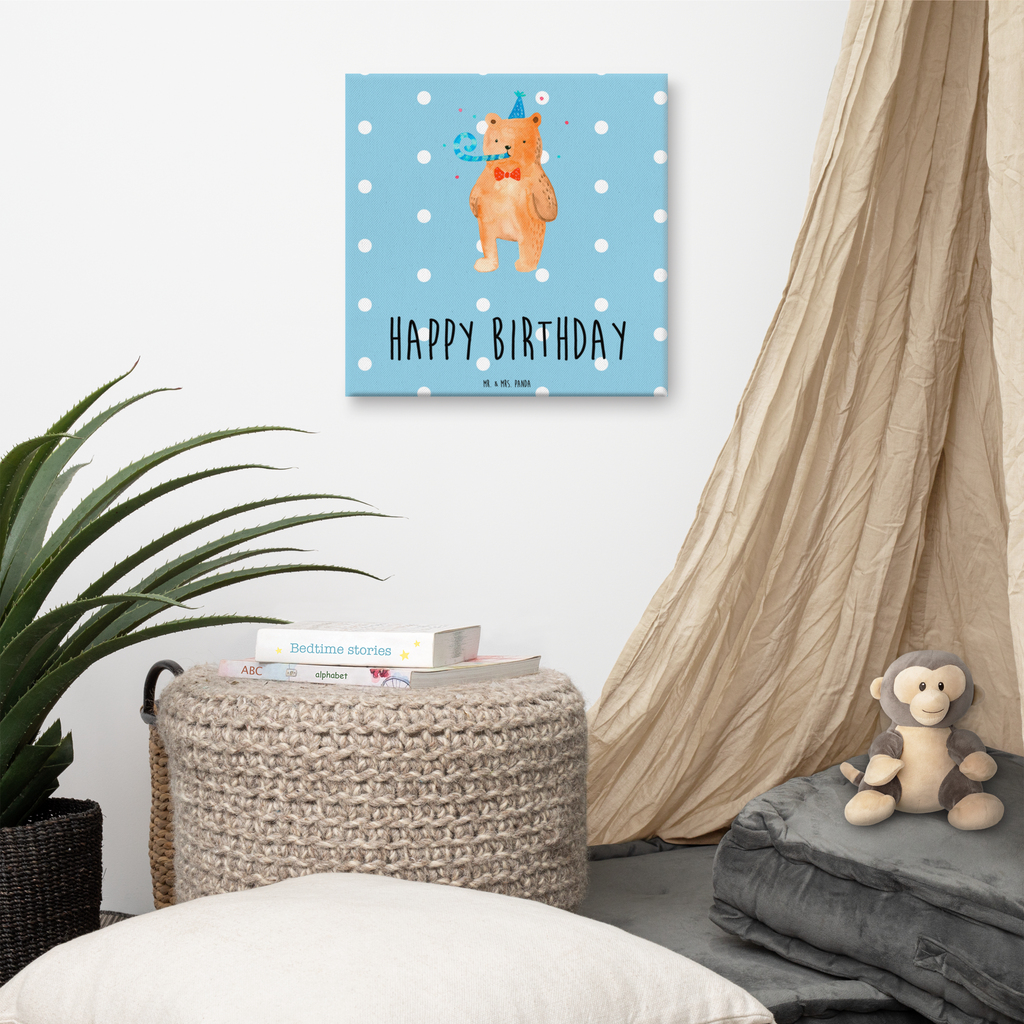Leinwand Bild Birthday Bär Leinwand, Bild, Kunstdruck, Wanddeko, Dekoration, Bär, Teddy, Teddybär, Happy Birthday, Alles Gute, Glückwunsch, Geburtstag