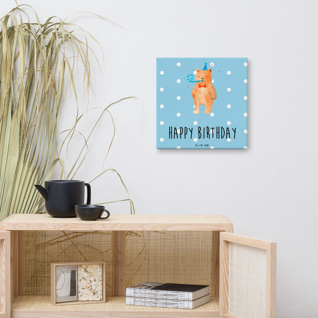 Leinwand Bild Birthday Bär Leinwand, Bild, Kunstdruck, Wanddeko, Dekoration, Bär, Teddy, Teddybär, Happy Birthday, Alles Gute, Glückwunsch, Geburtstag