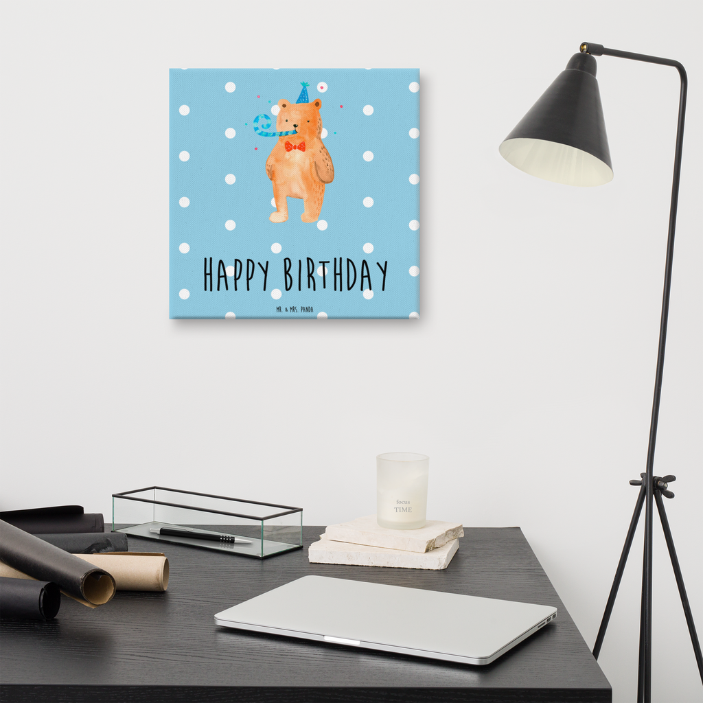 Leinwand Bild Birthday Bär Leinwand, Bild, Kunstdruck, Wanddeko, Dekoration, Bär, Teddy, Teddybär, Happy Birthday, Alles Gute, Glückwunsch, Geburtstag