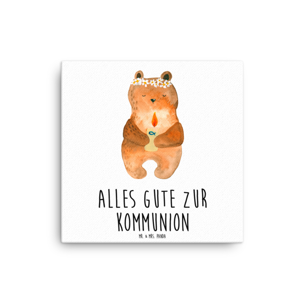 Leinwand Bild Kommunion-Bär Leinwand, Bild, Kunstdruck, Wanddeko, Dekoration, Bär, Teddy, Teddybär, Kommunion, Gottes Segen, Taufkerze, katholisch