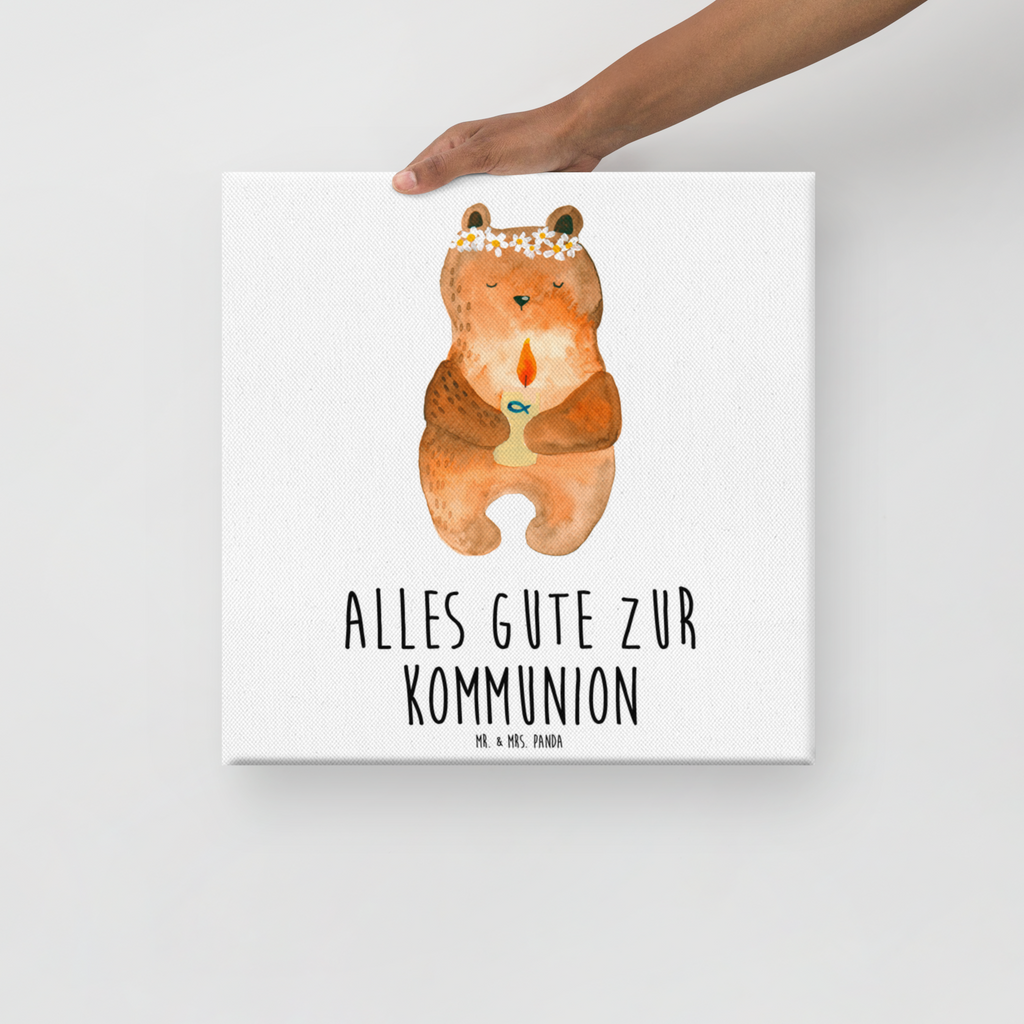 Leinwand Bild Kommunion-Bär Leinwand, Bild, Kunstdruck, Wanddeko, Dekoration, Bär, Teddy, Teddybär, Kommunion, Gottes Segen, Taufkerze, katholisch
