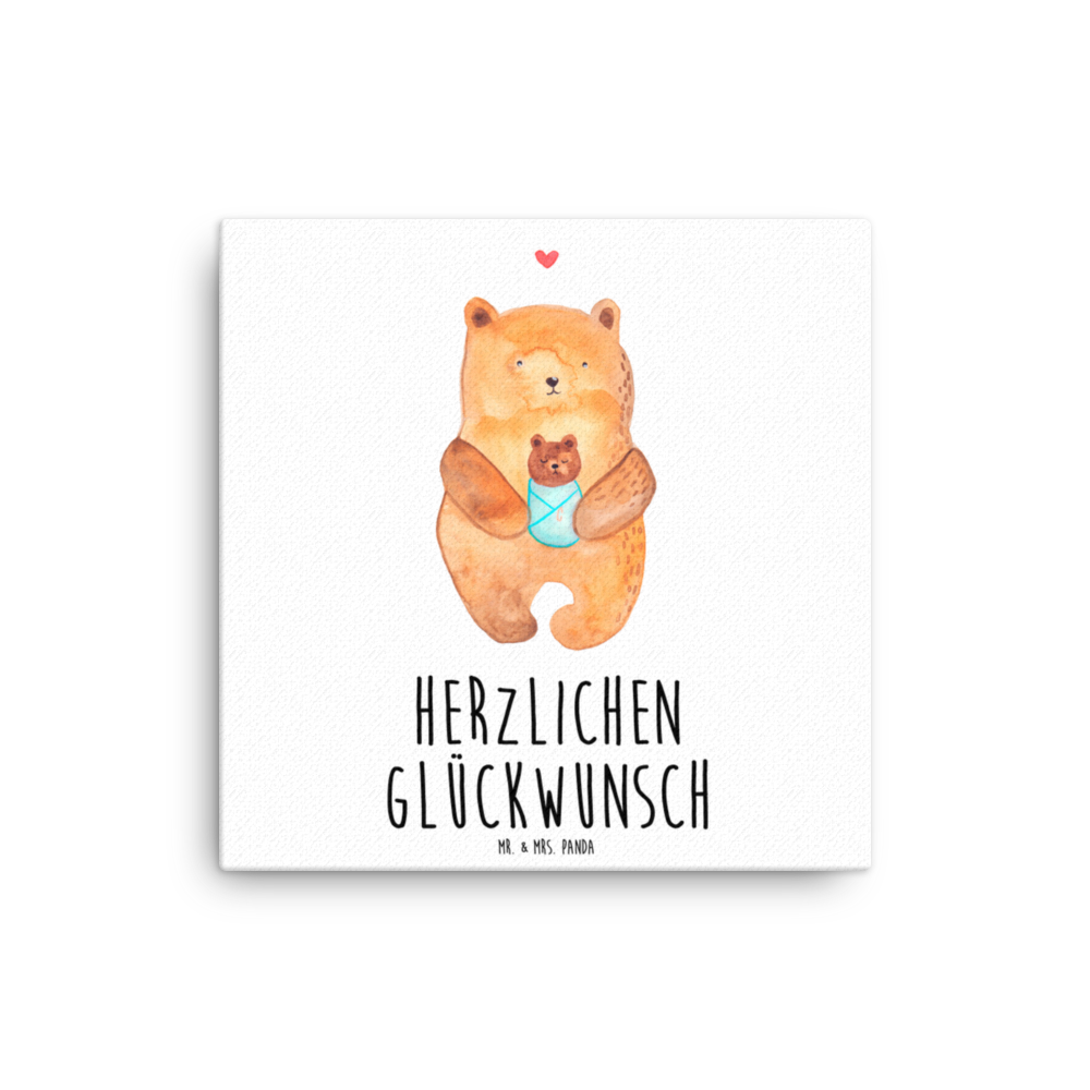 Leinwand Bild Bär mit Baby Leinwand, Bild, Kunstdruck, Wanddeko, Dekoration, Bär, Teddy, Teddybär, Eltern, Mutter, Baby, Taufe, Geburt, Nichte, Neffe, Enkel, Enkelin, Täufling, Geburtstag, Glückwunsch