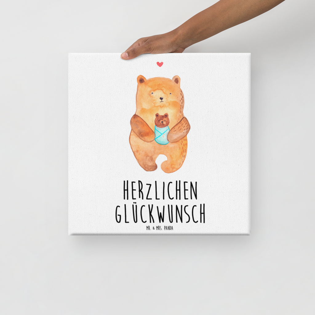 Leinwand Bild Bär mit Baby Leinwand, Bild, Kunstdruck, Wanddeko, Dekoration, Bär, Teddy, Teddybär, Eltern, Mutter, Baby, Taufe, Geburt, Nichte, Neffe, Enkel, Enkelin, Täufling, Geburtstag, Glückwunsch