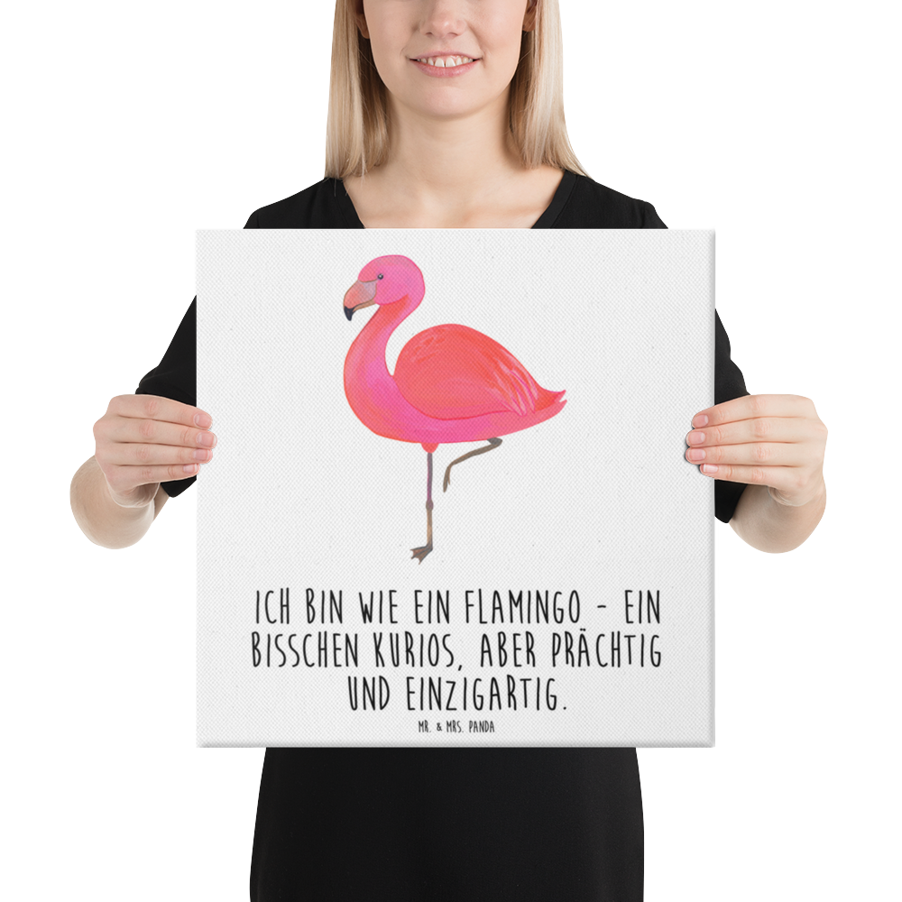 Leinwand Bild Flamingo classic Leinwand, Bild, Kunstdruck, Wanddeko, Dekoration, Flamingo, Einzigartig, Selbstliebe, Stolz, ich, für mich, Spruch, Freundin, Freundinnen, Außenseiter, Sohn, Tochter, Geschwister