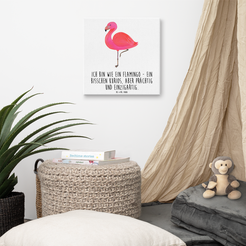 Leinwand Bild Flamingo classic Leinwand, Bild, Kunstdruck, Wanddeko, Dekoration, Flamingo, Einzigartig, Selbstliebe, Stolz, ich, für mich, Spruch, Freundin, Freundinnen, Außenseiter, Sohn, Tochter, Geschwister