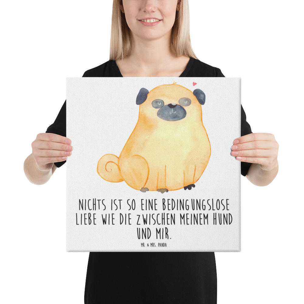 Leinwand Bild Mops Leinwand, Bild, Kunstdruck, Wanddeko, Dekoration, Hund, Hundemotiv, Haustier, Hunderasse, Tierliebhaber, Hundebesitzer, Sprüche, Mops, Liebe, Hundeliebe