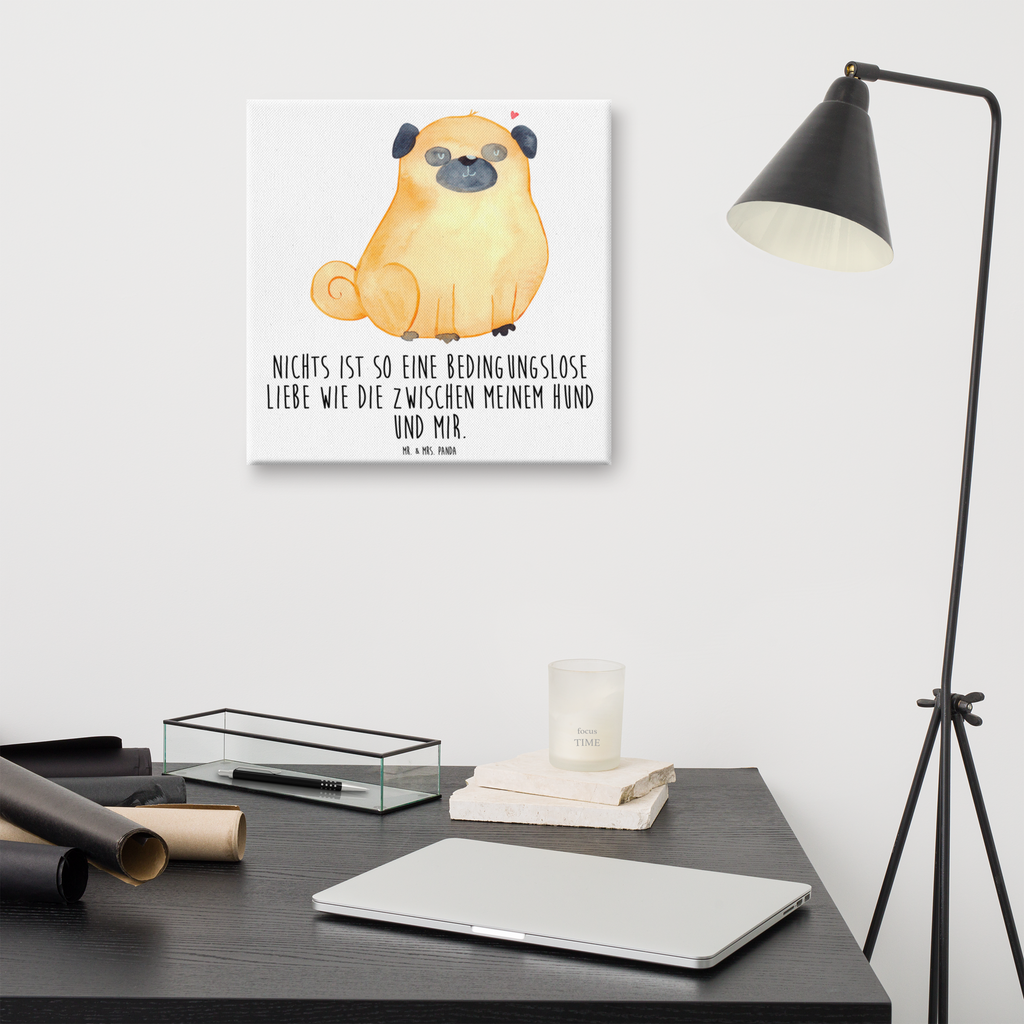 Leinwand Bild Mops Leinwand, Bild, Kunstdruck, Wanddeko, Dekoration, Hund, Hundemotiv, Haustier, Hunderasse, Tierliebhaber, Hundebesitzer, Sprüche, Mops, Liebe, Hundeliebe