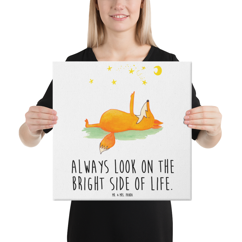 Leinwand Bild Fuchs Sterne Leinwand, Bild, Kunstdruck, Wanddeko, Dekoration, Fuchs, Füchse, tröstende Worte, Spruch positiv, Spruch schön, Romantik, Always Look on the Bright Side of Life