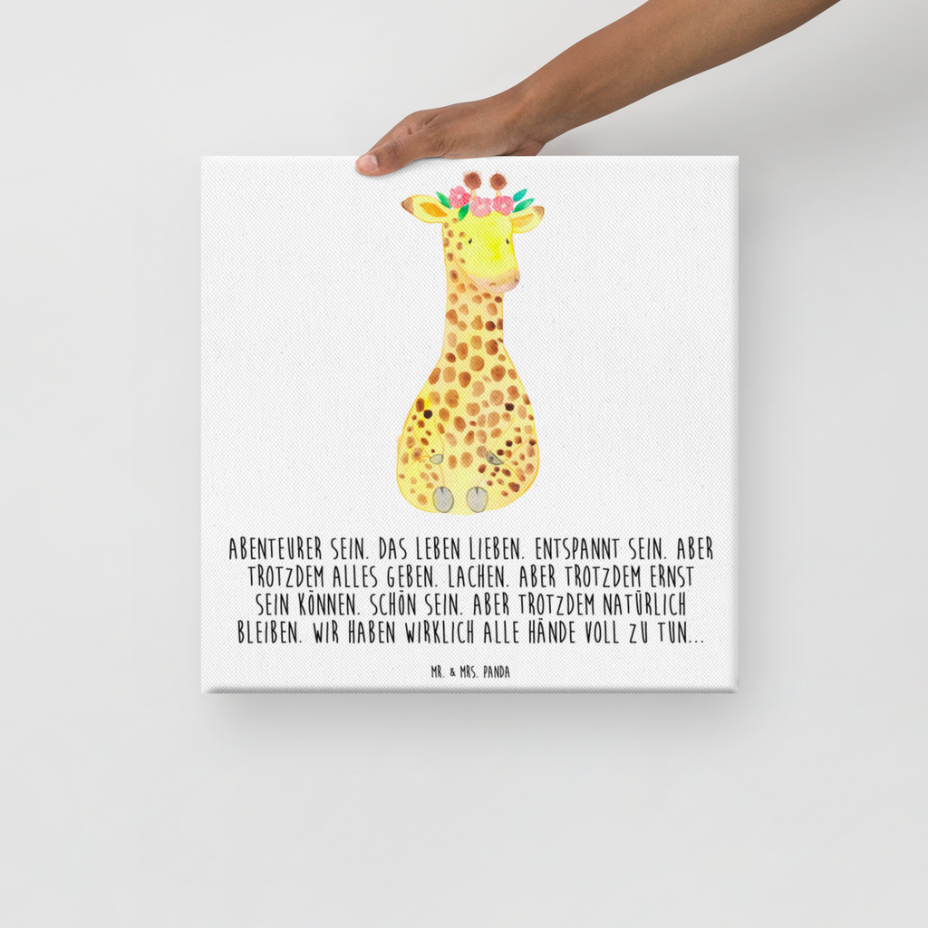 Leinwand Bild Giraffe Blumenkranz Leinwand, Bild, Kunstdruck, Wanddeko, Dekoration, Afrika, Wildtiere, Giraffe, Blumenkranz, Abenteurer, Selbstliebe, Freundin