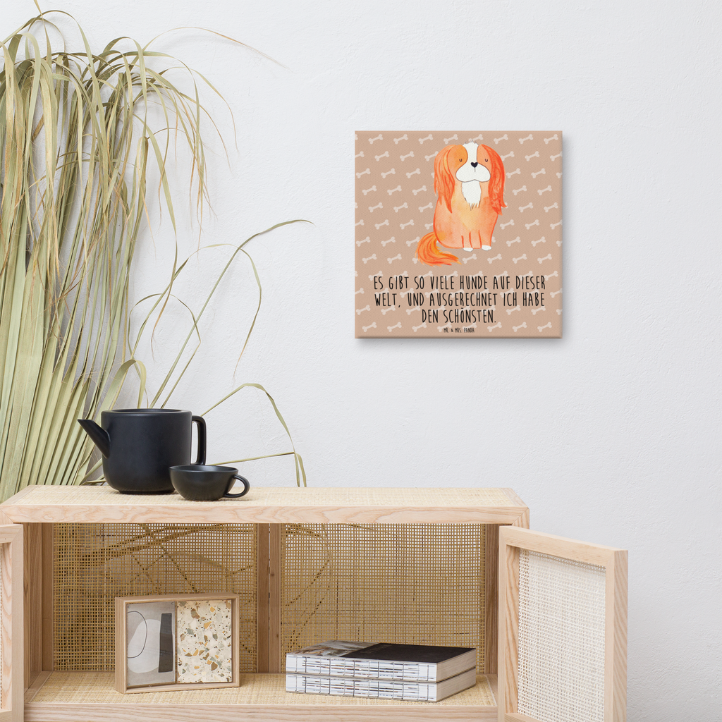 Leinwand Bild Cavalier King Charles Spaniel Leinwand, Bild, Kunstdruck, Wanddeko, Dekoration, Hund, Hundemotiv, Haustier, Hunderasse, Tierliebhaber, Hundebesitzer, Sprüche, Cavalier King Charles Spaniel, Cockerspaniel, Spaniel, Spruch, schönster Hund