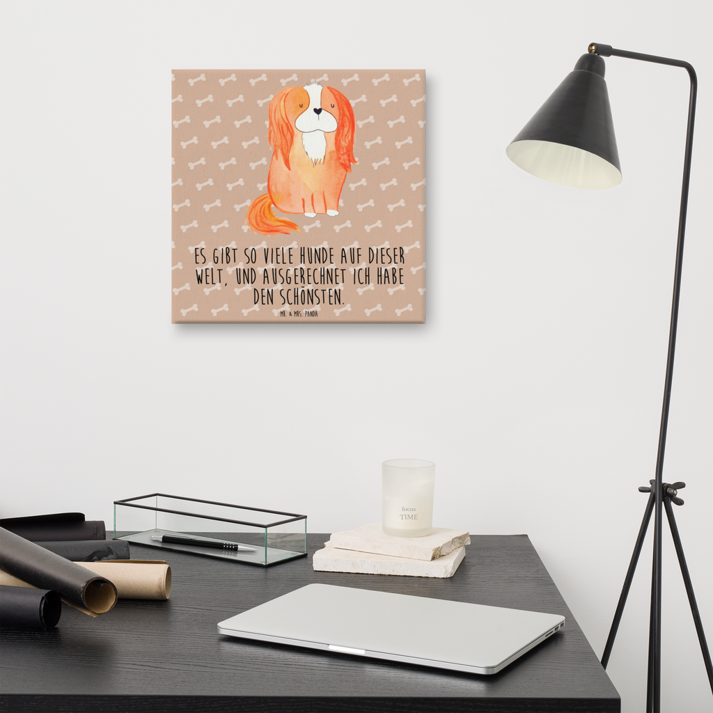 Leinwand Bild Cavalier King Charles Spaniel Leinwand, Bild, Kunstdruck, Wanddeko, Dekoration, Hund, Hundemotiv, Haustier, Hunderasse, Tierliebhaber, Hundebesitzer, Sprüche, Cavalier King Charles Spaniel, Cockerspaniel, Spaniel, Spruch, schönster Hund