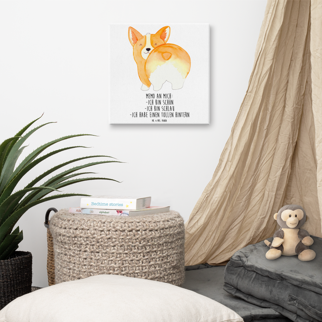 Leinwand Bild Corgie Po Leinwand, Bild, Kunstdruck, Wanddeko, Dekoration, Hund, Hundemotiv, Haustier, Hunderasse, Tierliebhaber, Hundebesitzer, Sprüche, Corgie, Hundeliebe, Motivation, Selbstliebe, Spruch
