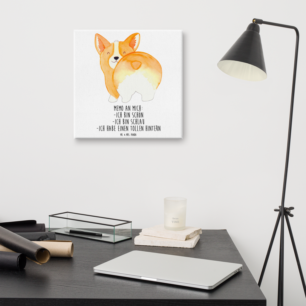 Leinwand Bild Corgie Po Leinwand, Bild, Kunstdruck, Wanddeko, Dekoration, Hund, Hundemotiv, Haustier, Hunderasse, Tierliebhaber, Hundebesitzer, Sprüche, Corgie, Hundeliebe, Motivation, Selbstliebe, Spruch