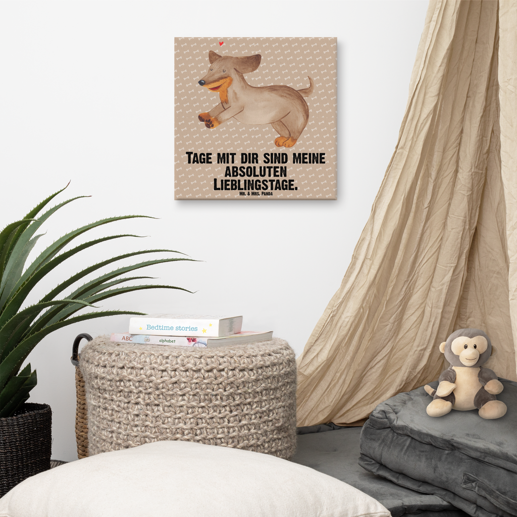 Leinwand Bild Hund Dackel fröhlich Leinwand, Bild, Kunstdruck, Wanddeko, Dekoration, Hund, Hundemotiv, Haustier, Hunderasse, Tierliebhaber, Hundebesitzer, Sprüche, Hunde, Dackel, Dachshund, happy dog