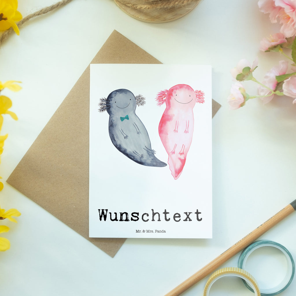 Personalisierte Grußkarte Axolotl Liebe Personalisierte Grußkarte, Personalisiertere Klappkarte, Personalisierte Einladungskarte, Personalisierte Glückwunschkarte, Personalisierte Hochzeitskarte, Personalisierte Geburtstagskarte, Grußkarte mit Namen, Grußkarte selber drucken, Grußkarte selbst gestalten, Grußkarte mit persönlichen Nachrichten, Grußkarte als Geldgeschenk, Grußkarten personalisiert, Liebe, Partner, Freund, Freundin, Ehemann, Ehefrau, Heiraten, Verlobung, Heiratsantrag, Liebesgeschenk, Jahrestag, Hocheitstag, Valentinstag, Geschenk für Frauen, Hochzeitstag, Mitbringsel, Geschenk für Freundin, Geschenk für Partner, Liebesbeweis, für Männer, für Ehemann