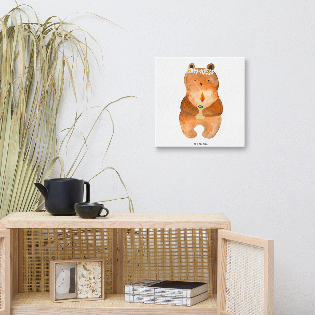Leinwand Bild Kommunion-Bär Leinwand, Bild, Kunstdruck, Wanddeko, Dekoration, Bär, Teddy, Teddybär, Kommunion, Gottes Segen, Taufkerze, katholisch