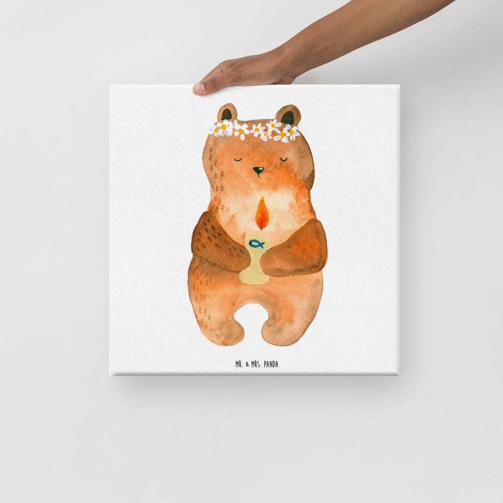 Leinwand Bild Kommunion-Bär Leinwand, Bild, Kunstdruck, Wanddeko, Dekoration, Bär, Teddy, Teddybär, Kommunion, Gottes Segen, Taufkerze, katholisch