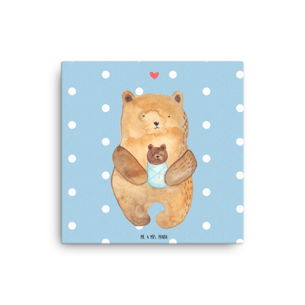 Leinwand Bild Bär mit Baby Leinwand, Bild, Kunstdruck, Wanddeko, Dekoration, Bär, Teddy, Teddybär, Eltern, Mutter, Baby, Taufe, Geburt, Nichte, Neffe, Enkel, Enkelin, Täufling, Geburtstag, Glückwunsch