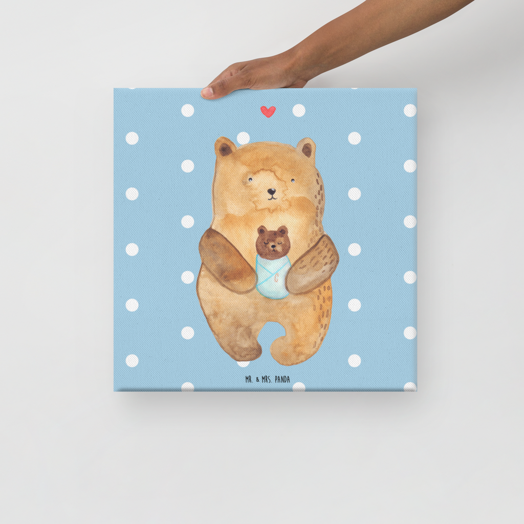 Leinwand Bild Bär mit Baby Leinwand, Bild, Kunstdruck, Wanddeko, Dekoration, Bär, Teddy, Teddybär, Eltern, Mutter, Baby, Taufe, Geburt, Nichte, Neffe, Enkel, Enkelin, Täufling, Geburtstag, Glückwunsch