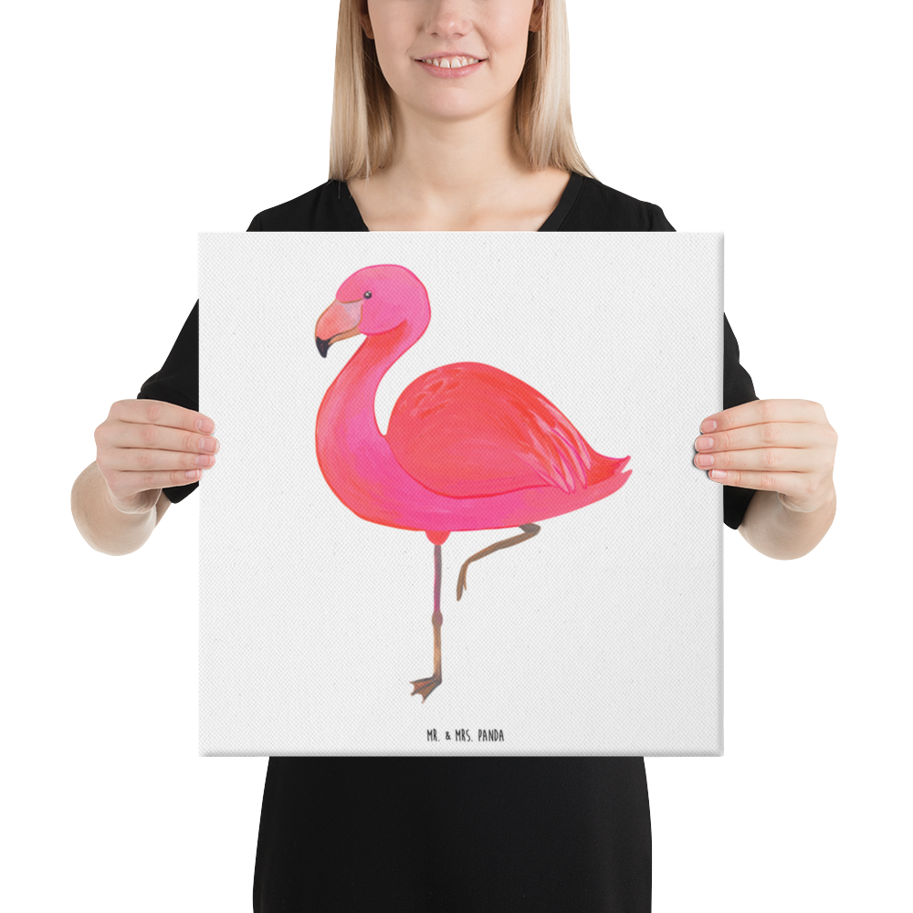Leinwand Bild Flamingo classic Leinwand, Bild, Kunstdruck, Wanddeko, Dekoration, Flamingo, Einzigartig, Selbstliebe, Stolz, ich, für mich, Spruch, Freundin, Freundinnen, Außenseiter, Sohn, Tochter, Geschwister