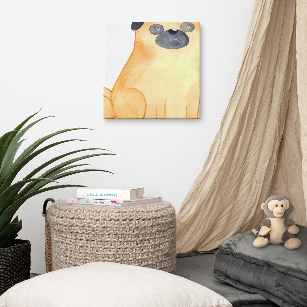 Leinwand Bild Mops Leinwand, Bild, Kunstdruck, Wanddeko, Dekoration, Hund, Hundemotiv, Haustier, Hunderasse, Tierliebhaber, Hundebesitzer, Sprüche, Mops, Liebe, Hundeliebe