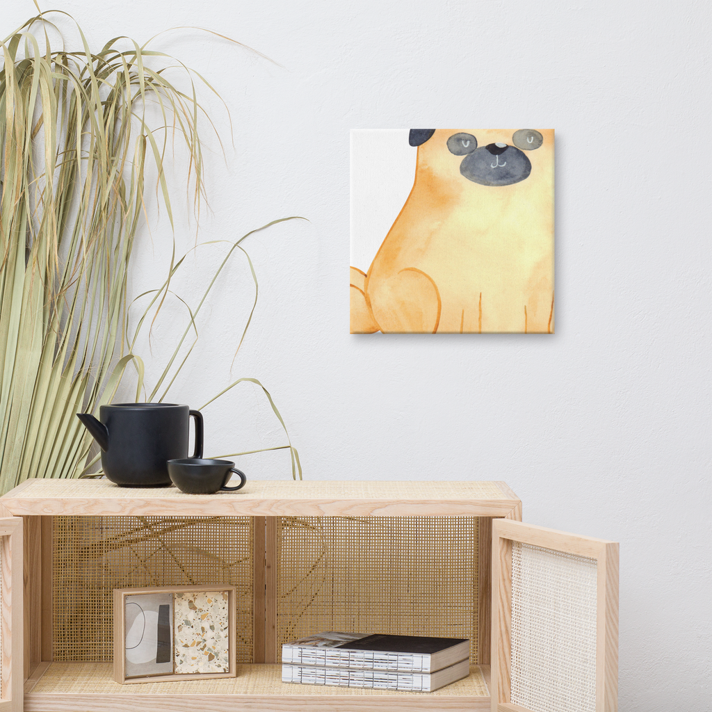 Leinwand Bild Mops Leinwand, Bild, Kunstdruck, Wanddeko, Dekoration, Hund, Hundemotiv, Haustier, Hunderasse, Tierliebhaber, Hundebesitzer, Sprüche, Mops, Liebe, Hundeliebe
