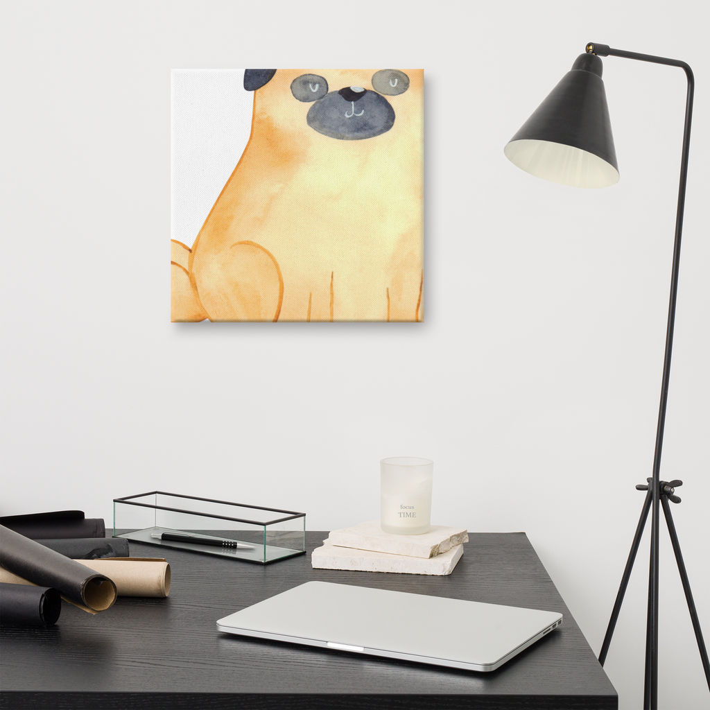 Leinwand Bild Mops Leinwand, Bild, Kunstdruck, Wanddeko, Dekoration, Hund, Hundemotiv, Haustier, Hunderasse, Tierliebhaber, Hundebesitzer, Sprüche, Mops, Liebe, Hundeliebe