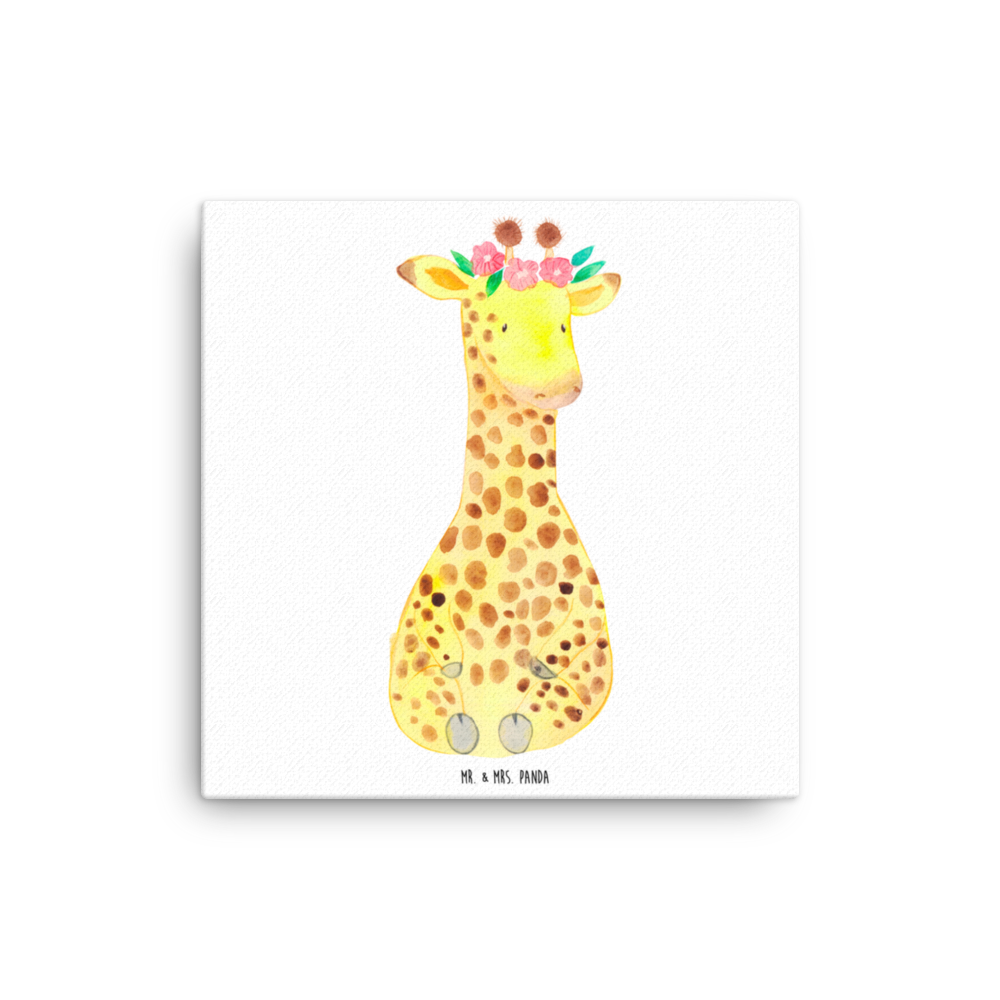 Leinwand Bild Giraffe Blumenkranz Leinwand, Bild, Kunstdruck, Wanddeko, Dekoration, Afrika, Wildtiere, Giraffe, Blumenkranz, Abenteurer, Selbstliebe, Freundin