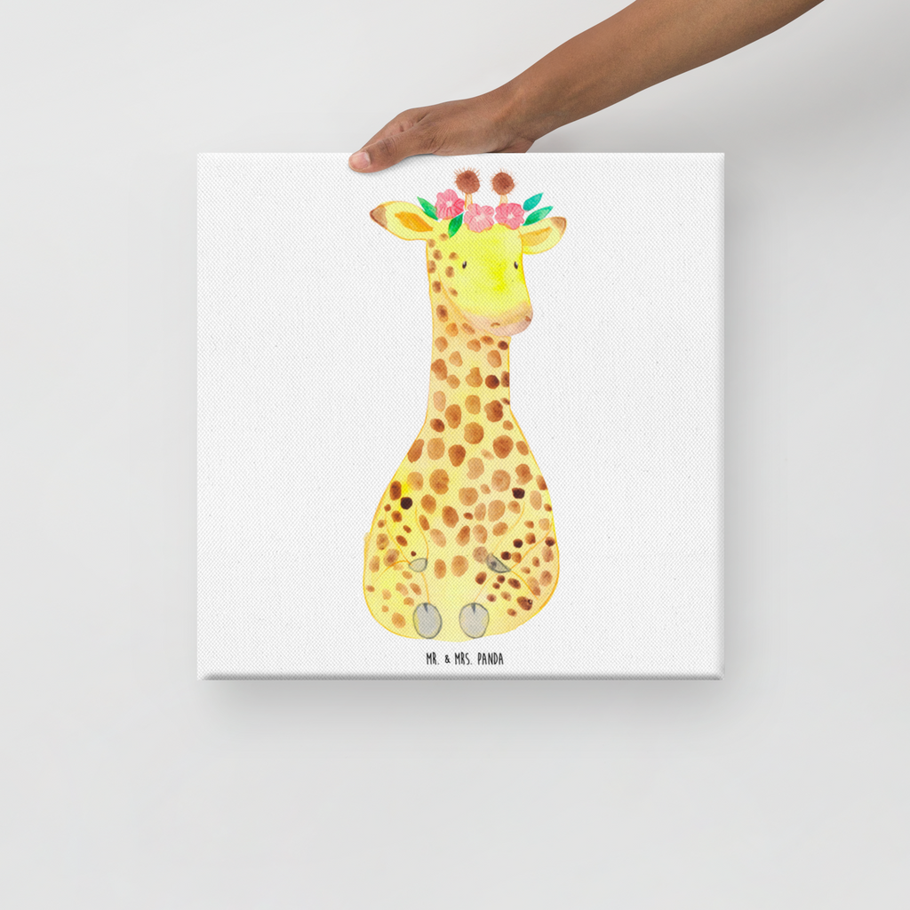 Leinwand Bild Giraffe Blumenkranz Leinwand, Bild, Kunstdruck, Wanddeko, Dekoration, Afrika, Wildtiere, Giraffe, Blumenkranz, Abenteurer, Selbstliebe, Freundin