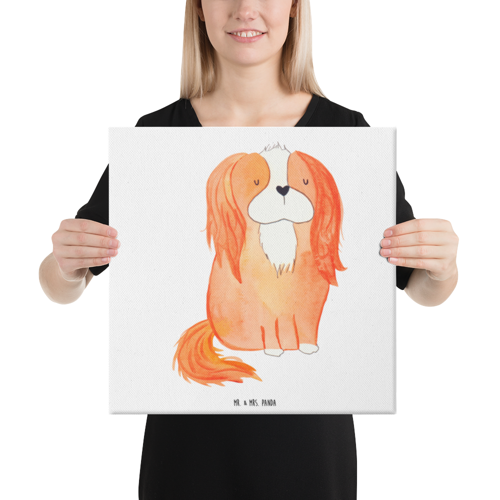 Leinwand Bild Cavalier King Charles Spaniel Leinwand, Bild, Kunstdruck, Wanddeko, Dekoration, Hund, Hundemotiv, Haustier, Hunderasse, Tierliebhaber, Hundebesitzer, Sprüche, Cavalier King Charles Spaniel, Cockerspaniel, Spaniel, Spruch, schönster Hund