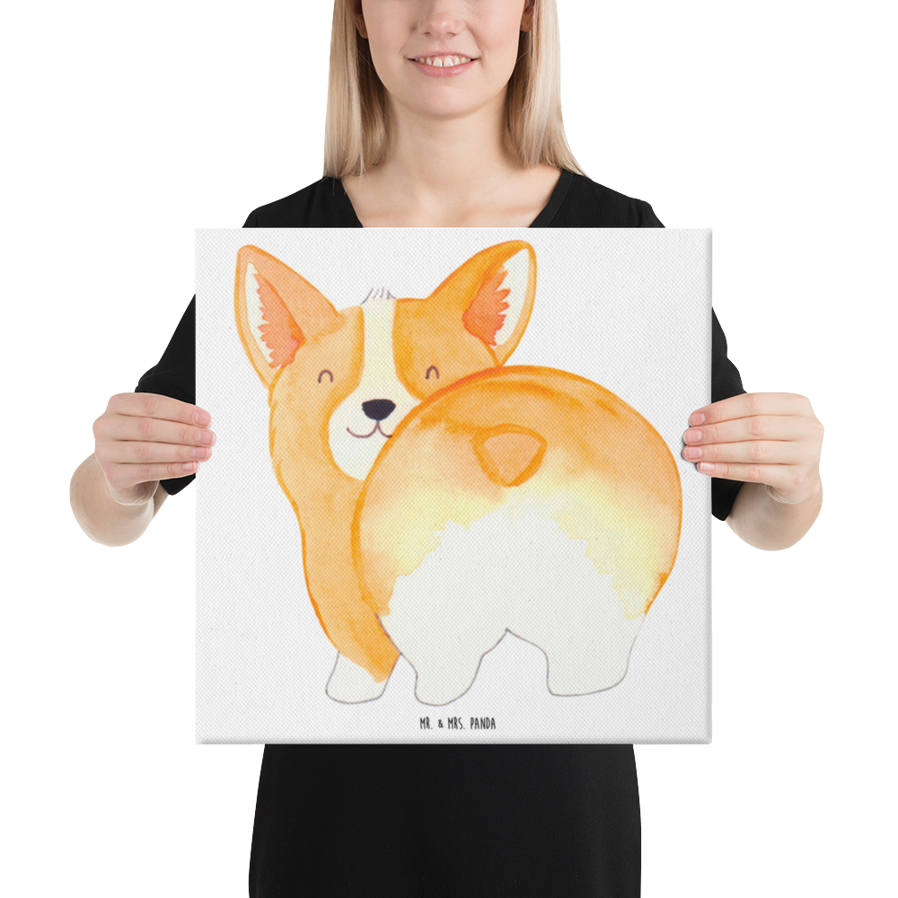 Leinwand Bild Corgie Po Leinwand, Bild, Kunstdruck, Wanddeko, Dekoration, Hund, Hundemotiv, Haustier, Hunderasse, Tierliebhaber, Hundebesitzer, Sprüche, Corgie, Hundeliebe, Motivation, Selbstliebe, Spruch