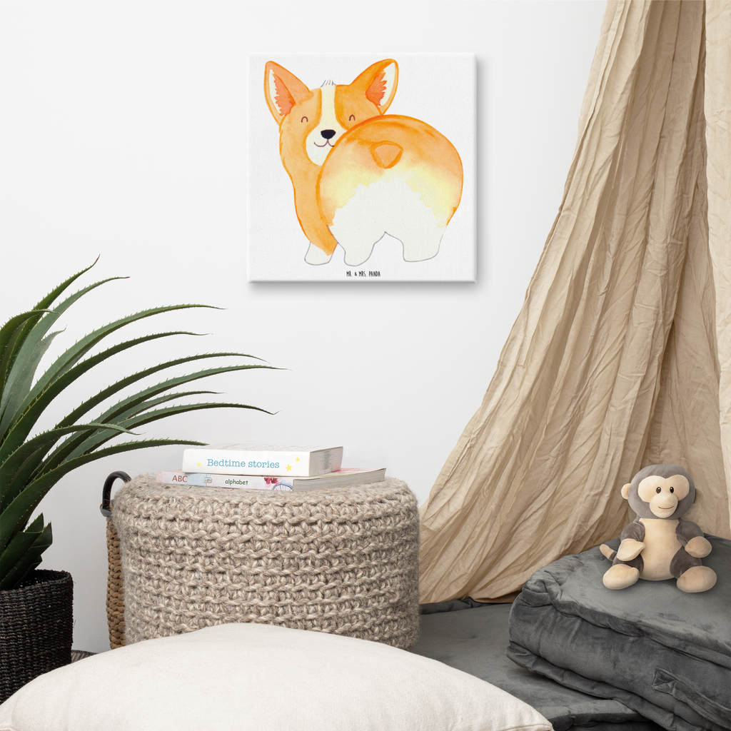 Leinwand Bild Corgie Po Leinwand, Bild, Kunstdruck, Wanddeko, Dekoration, Hund, Hundemotiv, Haustier, Hunderasse, Tierliebhaber, Hundebesitzer, Sprüche, Corgie, Hundeliebe, Motivation, Selbstliebe, Spruch