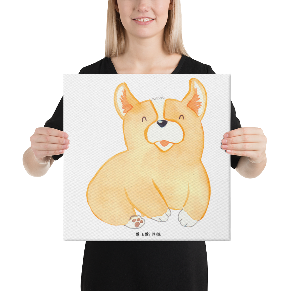 Leinwand Bild Corgie Leinwand, Bild, Kunstdruck, Wanddeko, Dekoration, Hund, Hundemotiv, Haustier, Hunderasse, Tierliebhaber, Hundebesitzer, Sprüche, Corgie, Welsh Corgie Pembroke, britisch, Motivation, Spruch, Hundespruch, Lebensfreude