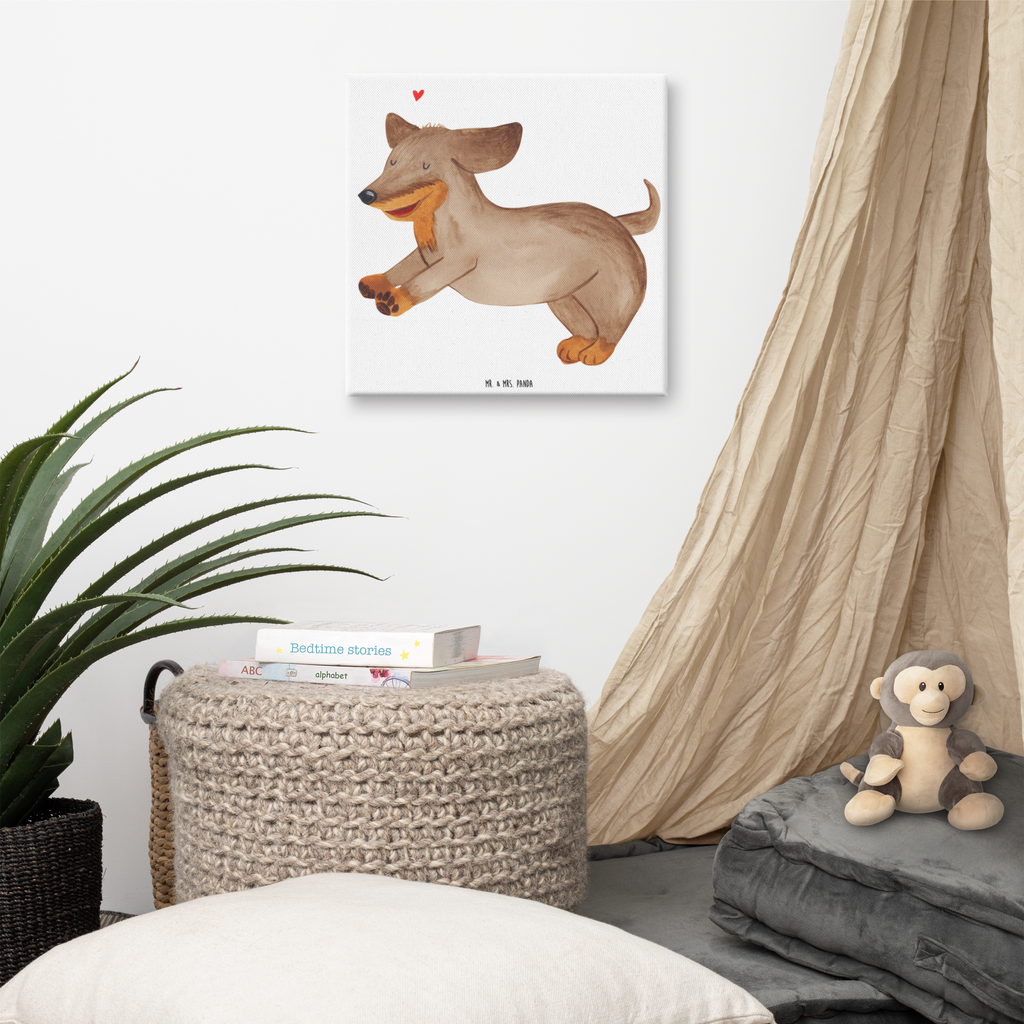 Leinwand Bild Hund Dackel fröhlich Leinwand, Bild, Kunstdruck, Wanddeko, Dekoration, Hund, Hundemotiv, Haustier, Hunderasse, Tierliebhaber, Hundebesitzer, Sprüche, Hunde, Dackel, Dachshund, happy dog