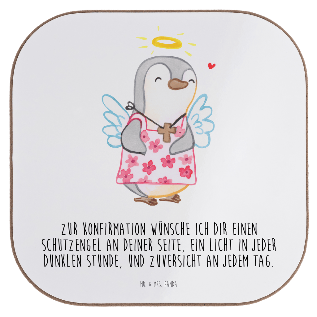 Quadratische Untersetzer Pinguin Konfirmation Bierdeckel, Glasuntersetzer, Untersetzer Gläser, Getränkeuntersetzer, Konfirmation, Kommunion, Jugendweihe, Konfirmation Geschenk, Schutzengel, Zuversicht, Vertrauen
