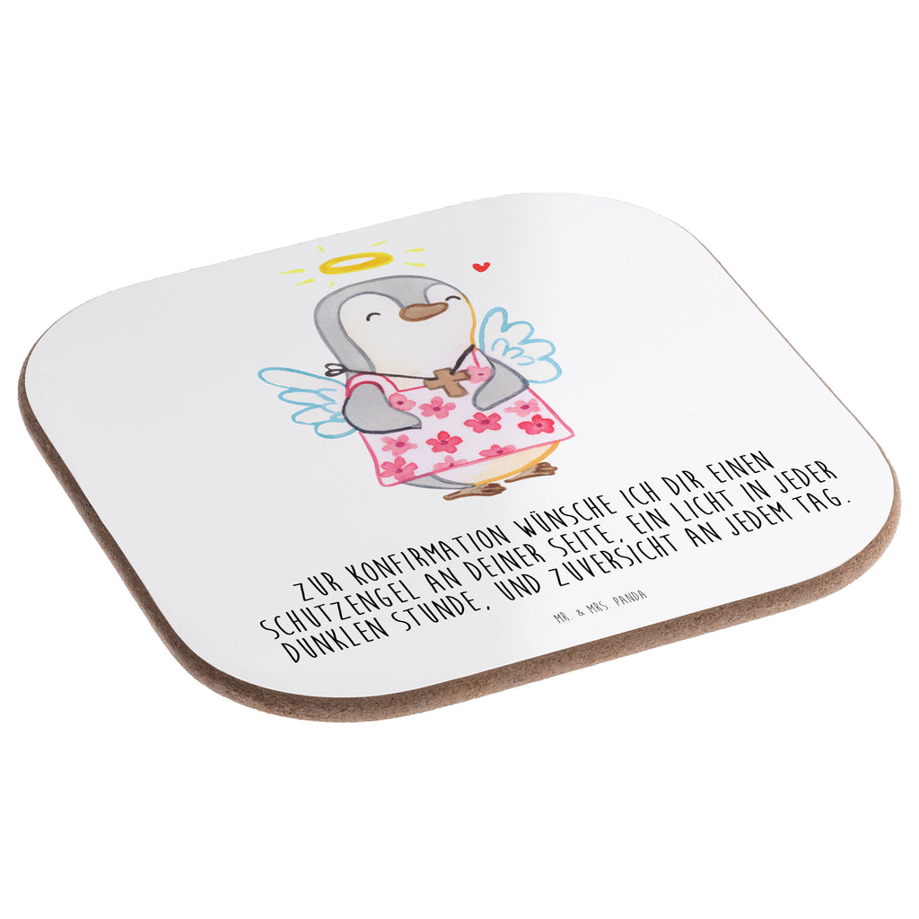 Quadratische Untersetzer Pinguin Konfirmation Bierdeckel, Glasuntersetzer, Untersetzer Gläser, Getränkeuntersetzer, Konfirmation, Kommunion, Jugendweihe, Konfirmation Geschenk, Schutzengel, Zuversicht, Vertrauen