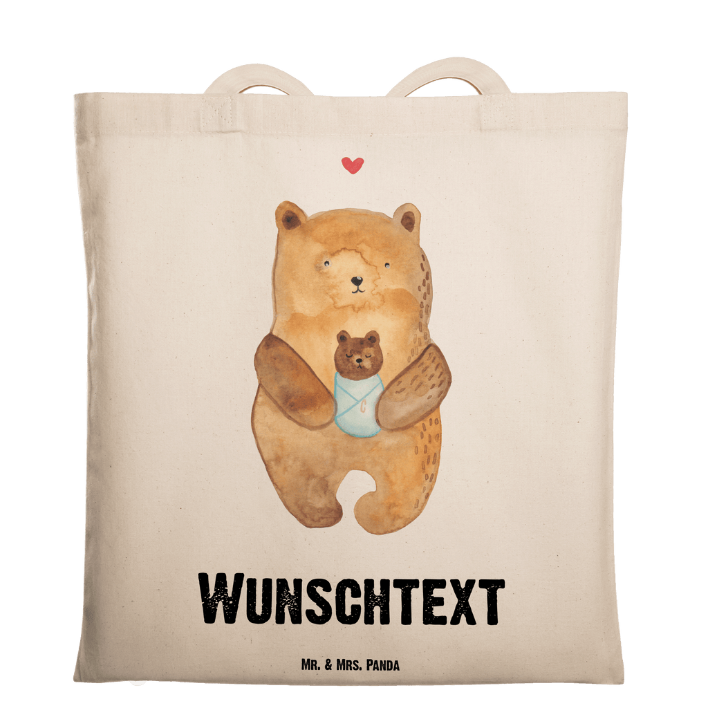 Personalisierte Tragetasche Bär mit Baby Personalisierte Beuteltasche, Personalisierter Beutel, Personalisierte Einkaufstasche, Personalisierter Jutebeutel, Personalisierter Stoffbeutel, Tragetasche mit Namen, Einkaufstasche mit Namen, Stoffbeutel mit Namen, Personalisierte Tasche, Personalisierte Jutetasche, Personalisierte Kindergartentasche, Bär, Teddy, Teddybär, Eltern, Mutter, Baby, Taufe, Geburt, Nichte, Neffe, Enkel, Enkelin, Täufling, Geburtstag, Glückwunsch