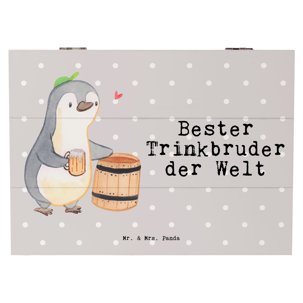 Holzkiste Pinguin Bester Trinkbruder der Welt Holzkiste, Kiste, Schatzkiste, Truhe, Schatulle, XXL, Erinnerungsbox, Erinnerungskiste, Dekokiste, Aufbewahrungsbox, für, Dankeschön, Geschenk, Schenken, Geburtstag, Geburtstagsgeschenk, Geschenkidee, Danke, Bedanken, Mitbringsel, Freude machen, Geschenktipp, Trinkbruder, Trinkkumpel, Kumpel, Saufkumpane, Kumpane, Trinken, Party, Kleinigkeit
