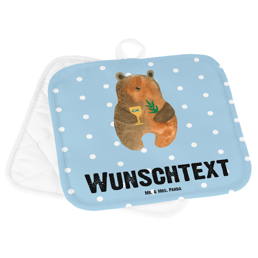 Personalisierte Topflappen Konfirmation-Bär Topflappen personalisiert, Personalisierte Topfuntersetzer, Personalisierter Ofenhandschuh, Topflappen Set personalisiert, Topflappen mit Namen, Namensaufdruck, Bär, Teddy, Teddybär, Konfirmation, Kirche, evangelisch, Gottesdienst