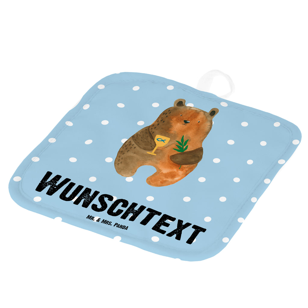 Personalisierte Topflappen Konfirmation-Bär Topflappen personalisiert, Personalisierte Topfuntersetzer, Personalisierter Ofenhandschuh, Topflappen Set personalisiert, Topflappen mit Namen, Namensaufdruck, Bär, Teddy, Teddybär, Konfirmation, Kirche, evangelisch, Gottesdienst