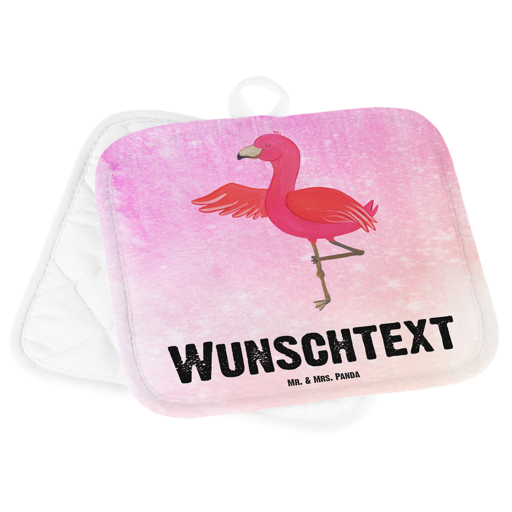 Personalisierte Topflappen Flamingo Yoga Topflappen personalisiert, Personalisierte Topfuntersetzer, Personalisierter Ofenhandschuh, Topflappen Set personalisiert, Topflappen mit Namen, Namensaufdruck, Flamingo, Vogel, Yoga, Namaste, Achtsamkeit, Yoga-Übung, Entspannung, Ärger, Aufregen, Tiefenentspannung