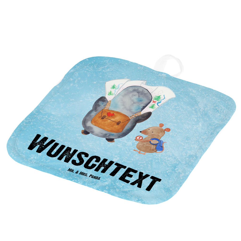 Personalisierte Topflappen Pinguin & Maus Wanderer Topflappen personalisiert, Personalisierte Topfuntersetzer, Personalisierter Ofenhandschuh, Topflappen Set personalisiert, Topflappen mit Namen, Namensaufdruck, Pinguin, Pinguine, Abenteurer, Abenteuer, Roadtrip, Ausflug, Wanderlust, wandern
