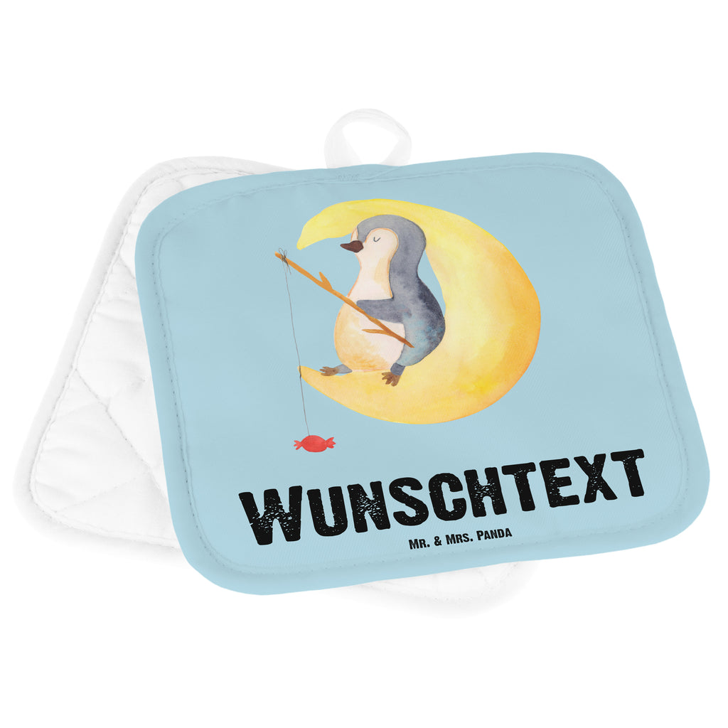 Personalisierte Topflappen Pinguin Mond Topflappen personalisiert, Personalisierte Topfuntersetzer, Personalisierter Ofenhandschuh, Topflappen Set personalisiert, Topflappen mit Namen, Namensaufdruck, Pinguin, Pinguine, Spruch, schlafen, Nachtruhe, Einschlafen, Schlafzimmer, Schlafstörungen, Gästezimmer