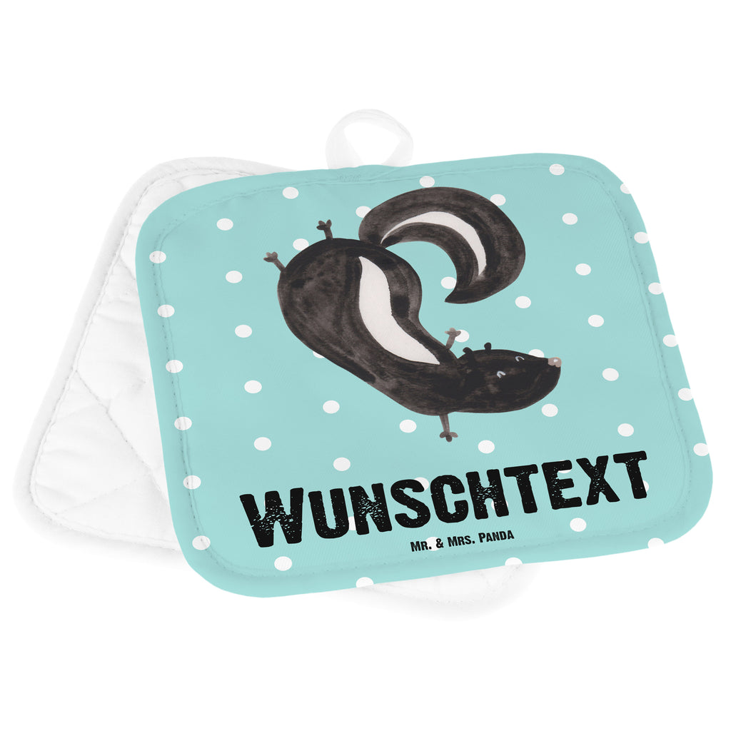 Personalisierte Topflappen Stinktier Handstand Topflappen personalisiert, Personalisierte Topfuntersetzer, Personalisierter Ofenhandschuh, Topflappen Set personalisiert, Topflappen mit Namen, Namensaufdruck, Stinktier, Skunk, Wildtier, Raubtier, Stinker, Stinki, Spielplatz, verpielt, Kind