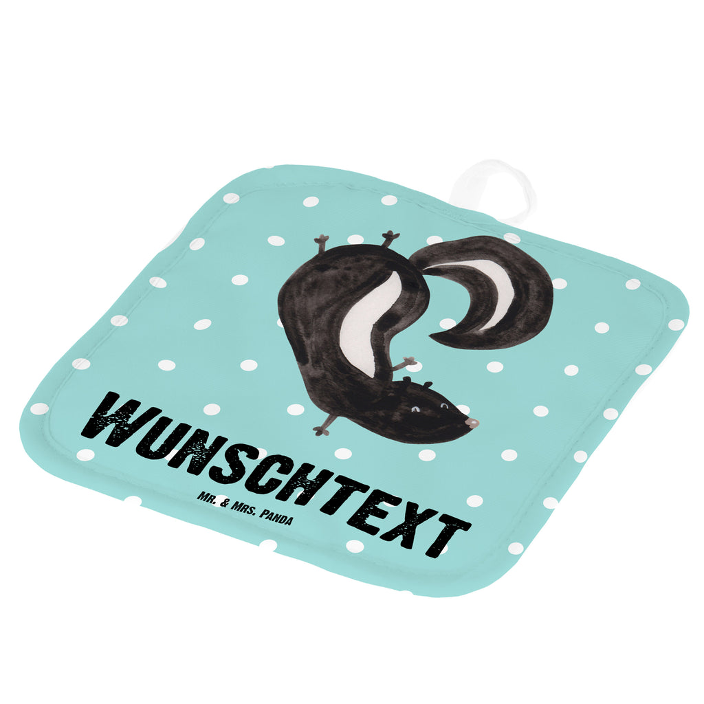 Personalisierte Topflappen Stinktier Handstand Topflappen personalisiert, Personalisierte Topfuntersetzer, Personalisierter Ofenhandschuh, Topflappen Set personalisiert, Topflappen mit Namen, Namensaufdruck, Stinktier, Skunk, Wildtier, Raubtier, Stinker, Stinki, Spielplatz, verpielt, Kind